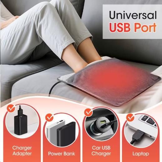 USB Electric Feet Warmer - Portable Heat Therapy for Comfort